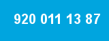 920 011 13 87 920 011 13 87